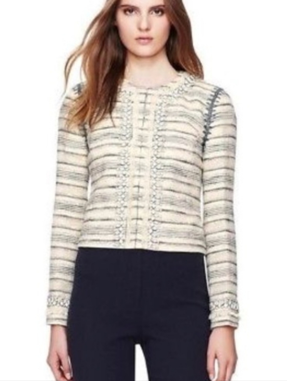 Tory Burch NWT Nicole Jewel Trim Jacket